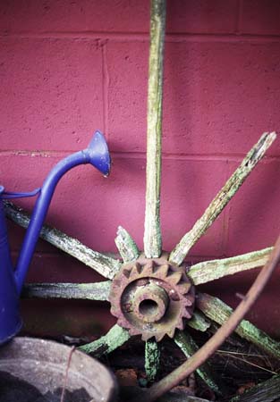 wheel and watering can